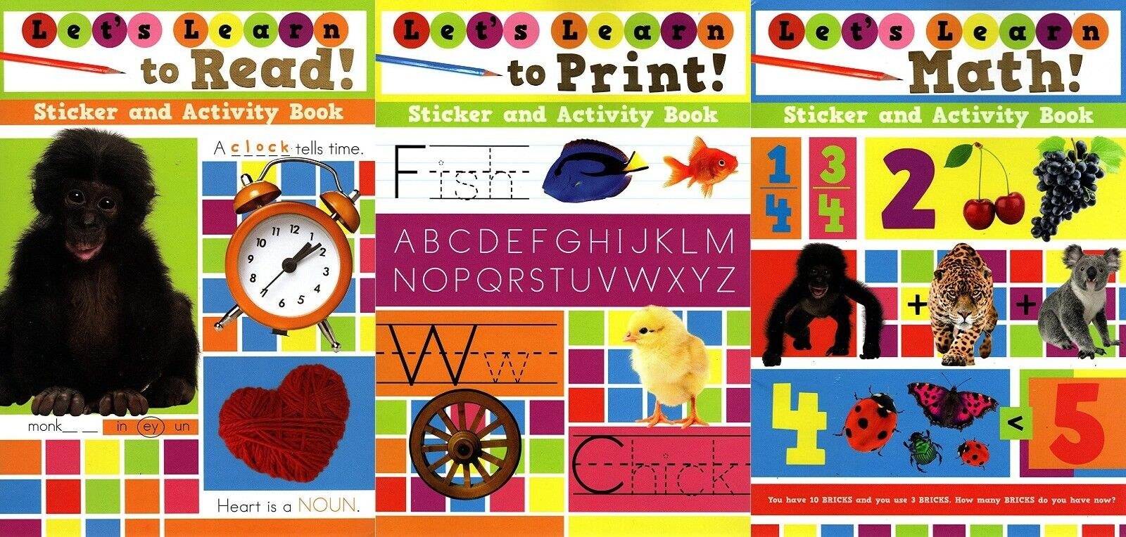 Let's Learn to Read / Let's Learn Math / Let's Learn to Print Sticker ...