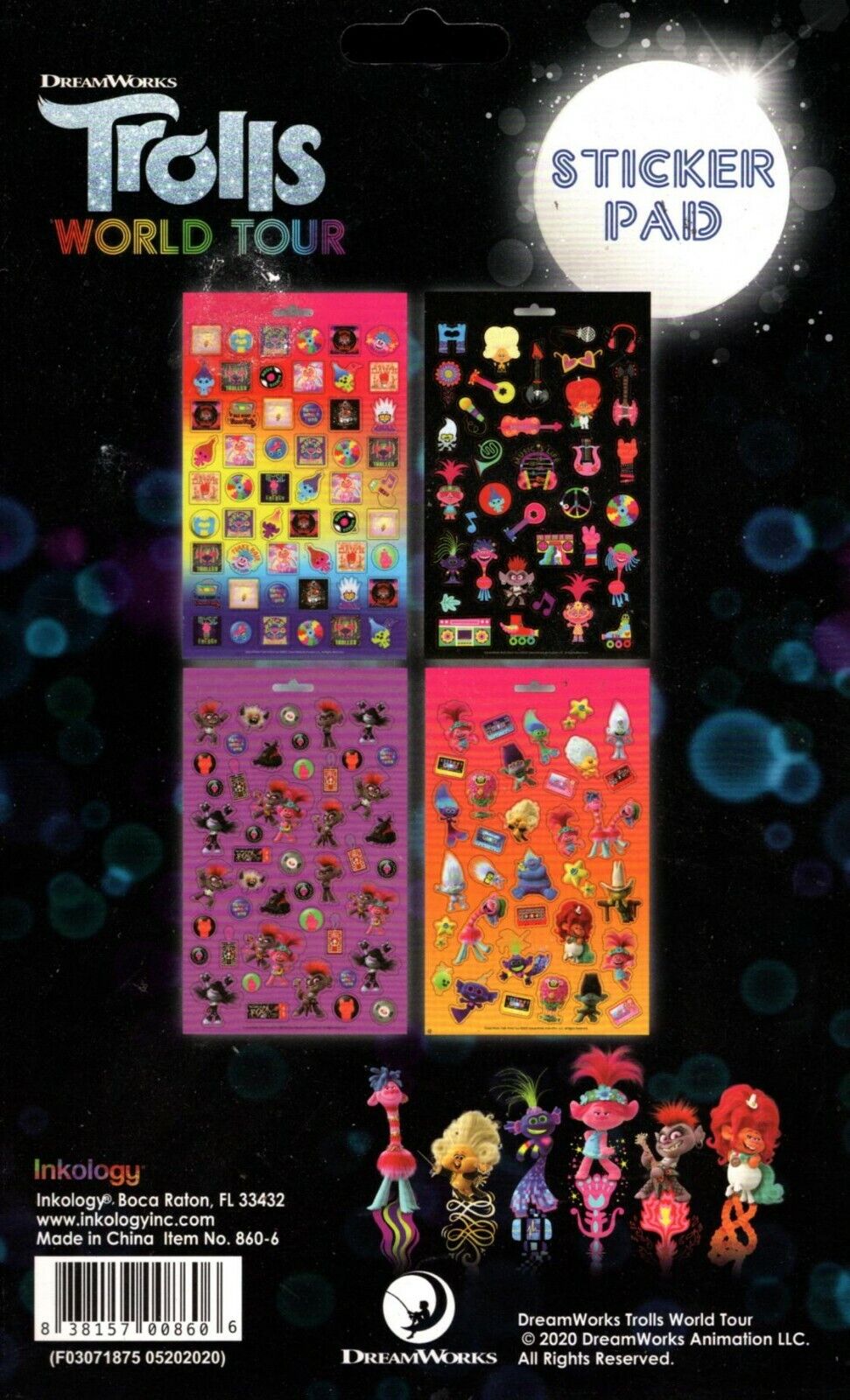 Trolls World Tour Sticker Pad with 4 pages