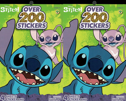 Disney Stitch - Over 200 Stickers 4 Sheet Sticker Books (Set of 2)