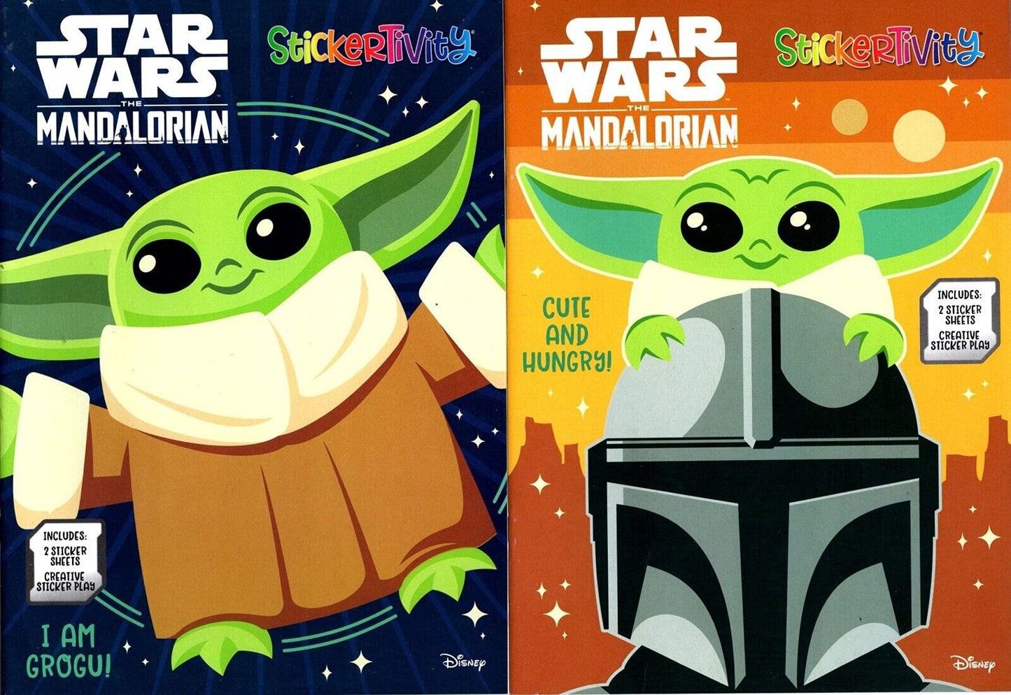 Disney Star Wars - StickerTivity - I Am Grogu & Cute and Hungry (Set of 2 Books)