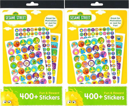 Sesame Street 400+ Fun & Reward Sticker Book | 6 Sheets (Set of 2 Pack)