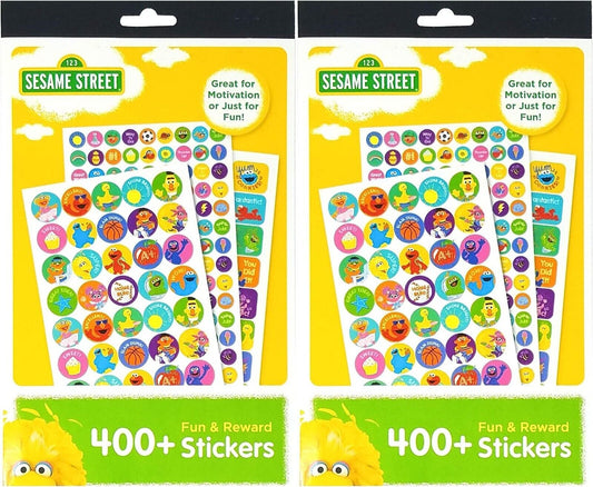 Sesame Street 400+ Fun & Reward Sticker Book | 6 Sheets (Set of 2 Pack)