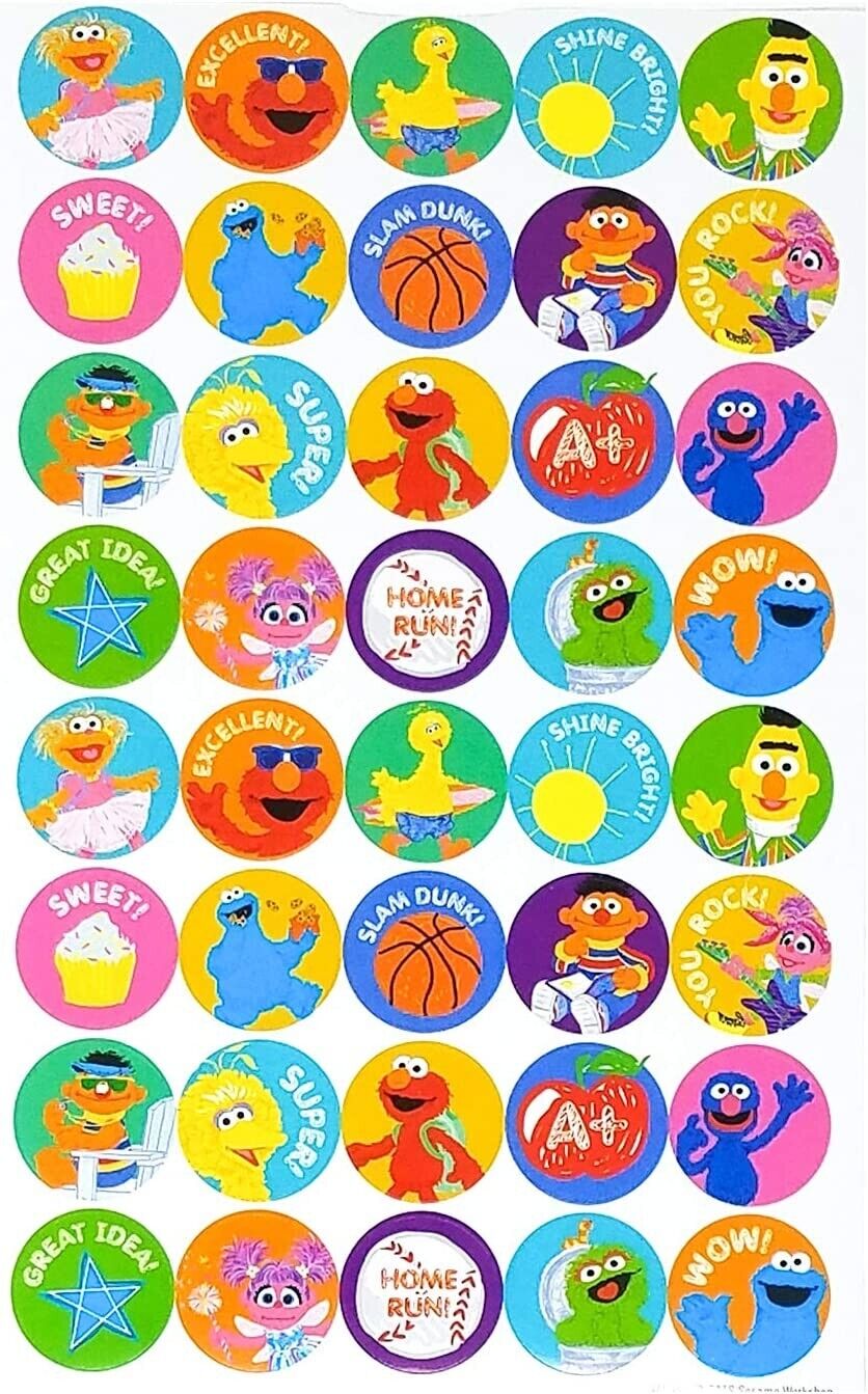 Sesame Street 400+ Fun & Reward Sticker Book | 6 Sheets (Set of 2 Pack)