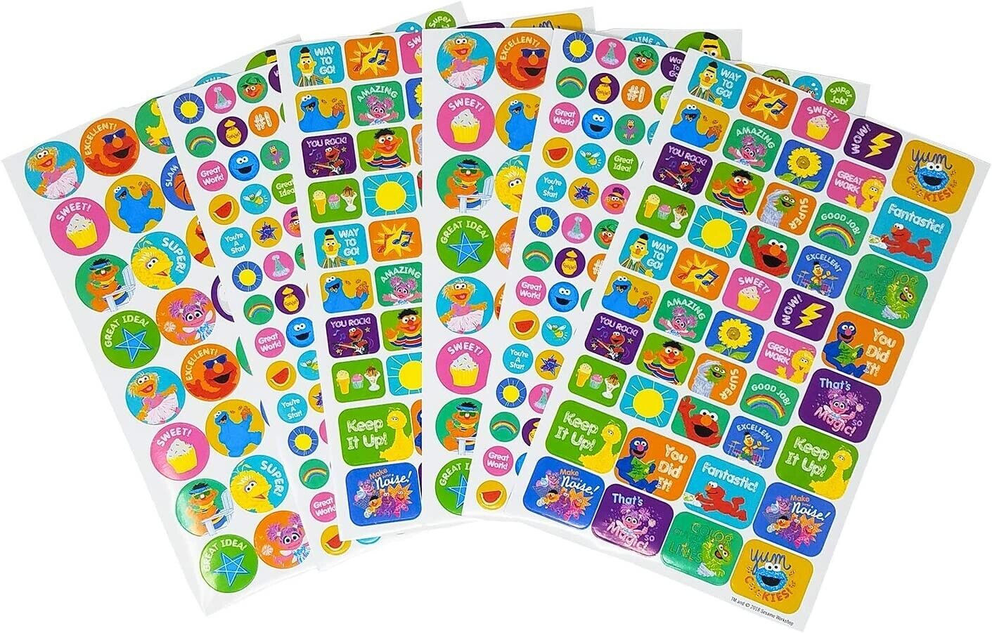 Sesame Street 400+ Fun & Reward Sticker Book | 6 Sheets (Set of 2 Pack)