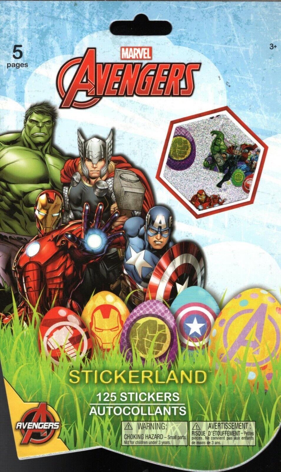 Marvel Avengers Egg Sticker Decorations - 5 Pages 125 Stickers