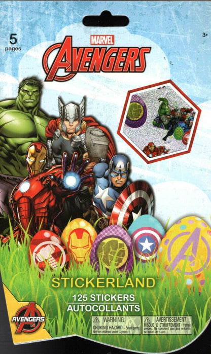 Marvel Avengers Egg Sticker Decorations - 5 Pages 125 Stickers