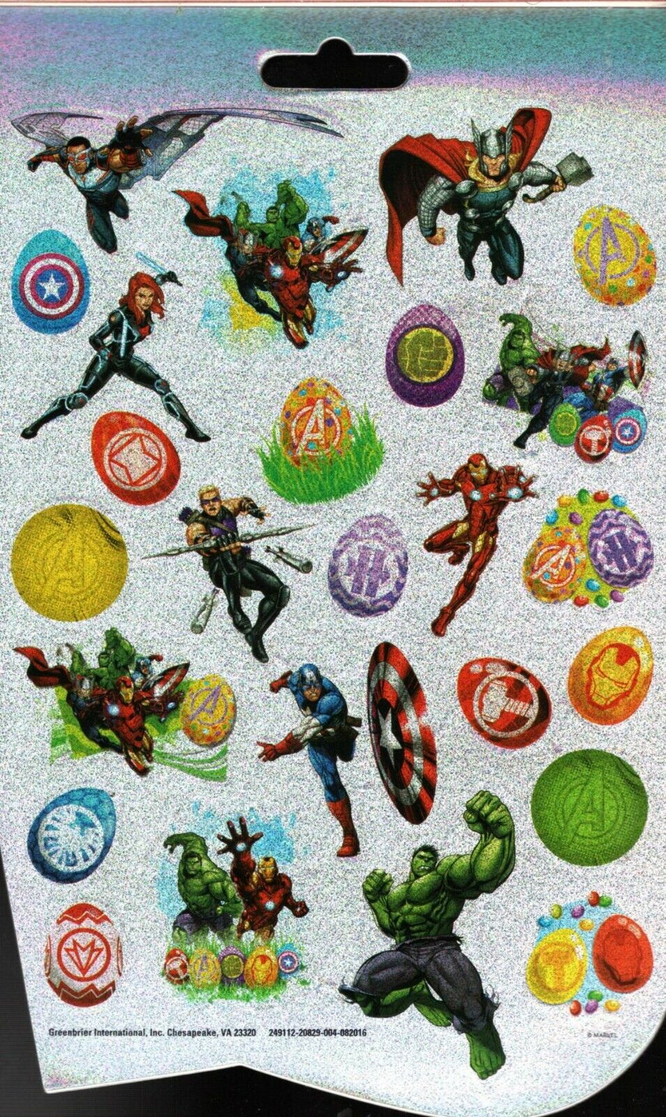 Marvel Avengers Egg Sticker Decorations - 5 Pages 125 Stickers