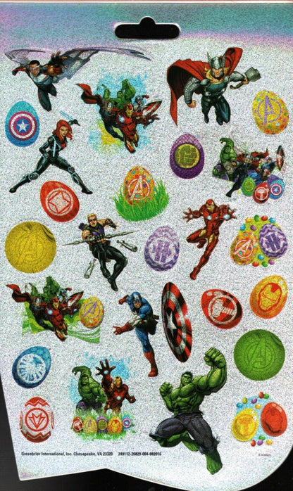 Marvel Avengers Egg Sticker Decorations - 5 Pages 125 Stickers