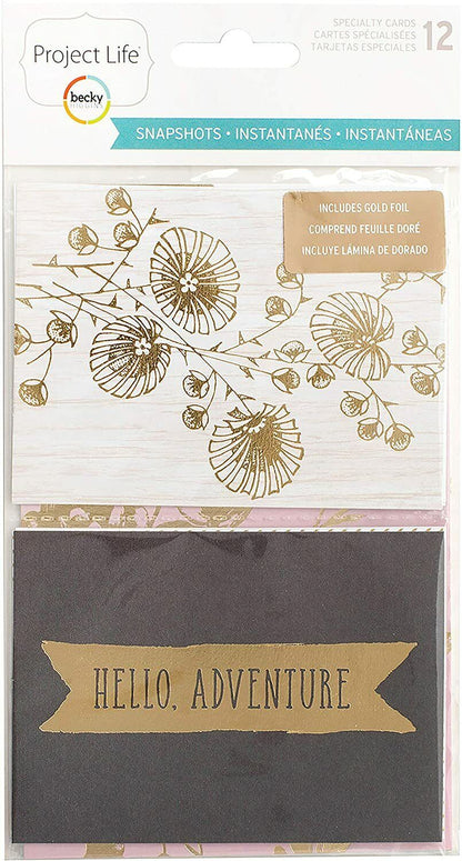 Project Life 380014 Specialty Card Pack Core Snapshots Editions-Gold Foil (12 Pc