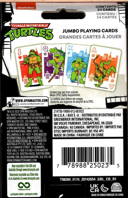 Nickelodeon Teenage Mutant Ninja Turtles - 54 Jumbo Playing Cards