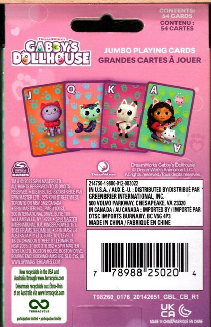 DreamWorks Gabby's DollHouse - 54 Jumbo Playing Cards