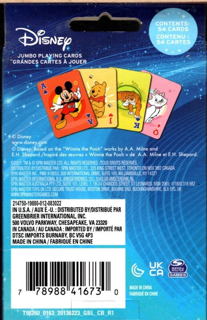Disney Winnie the Pooh - 54 Jumbo Playing Cards