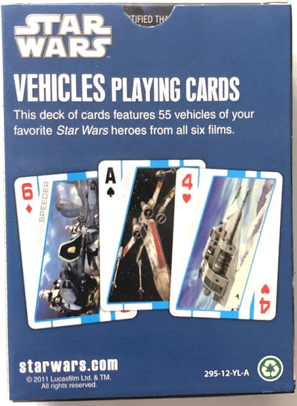 Star Wars Heroes Vehicles Playing Cards