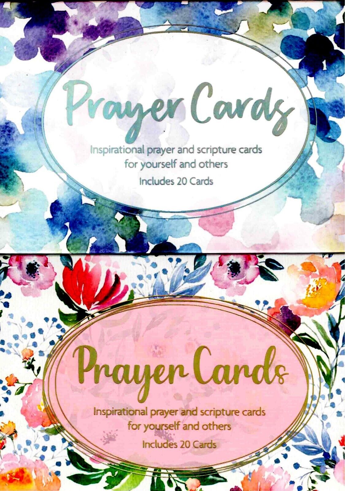 CrownJewlz Christian Floral Prayer Cards, 2 Assorted Sets (20 ct each) v4