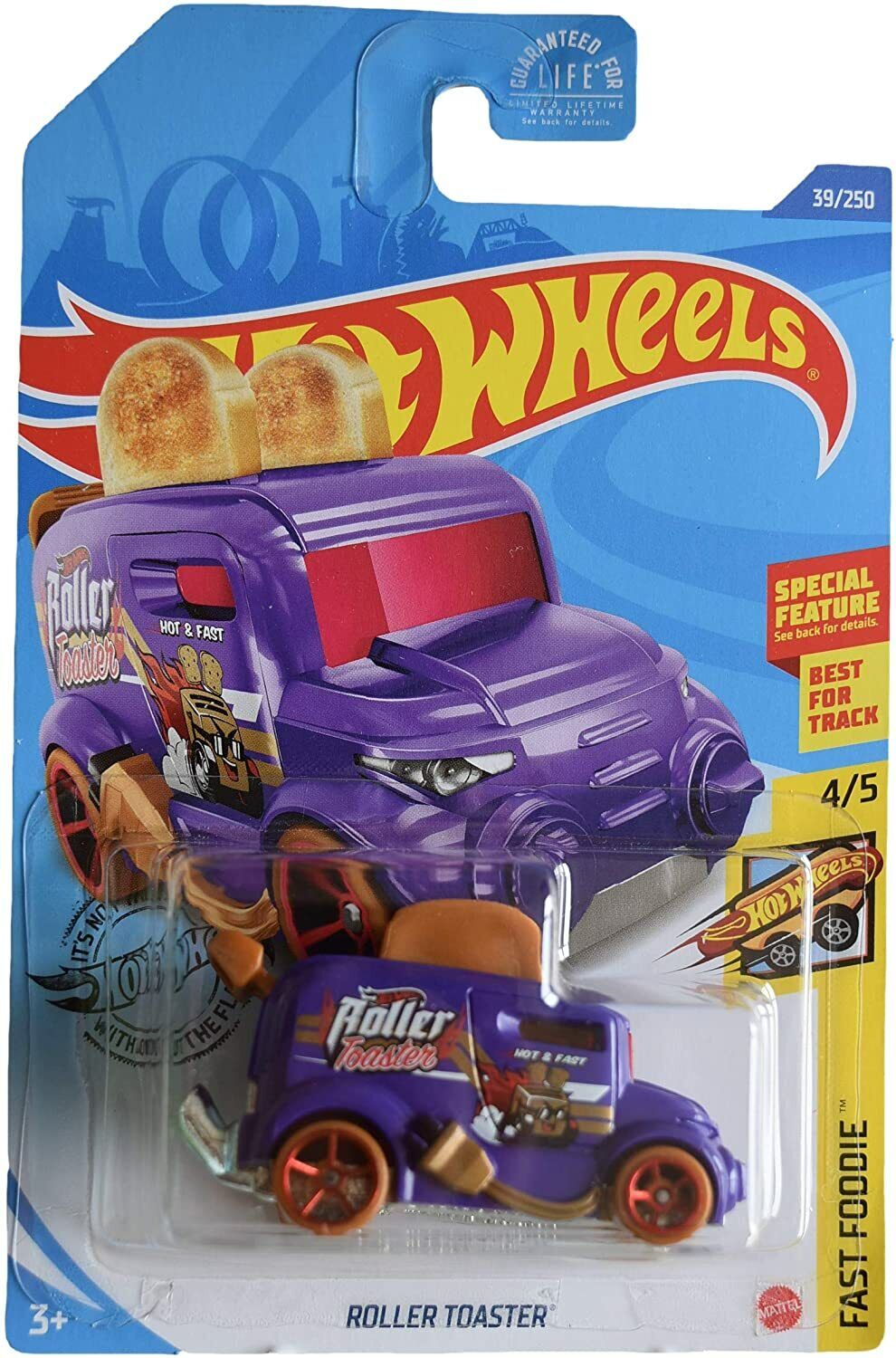DieCast Hotwheels Roller Toaster [Purple] 39/250, Fast Foodie 4/5