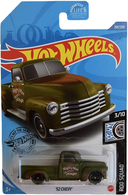 DieCast Hotwheels '52 Chevy [Green], Rod Squad 3/10 [Ship in Protector case]