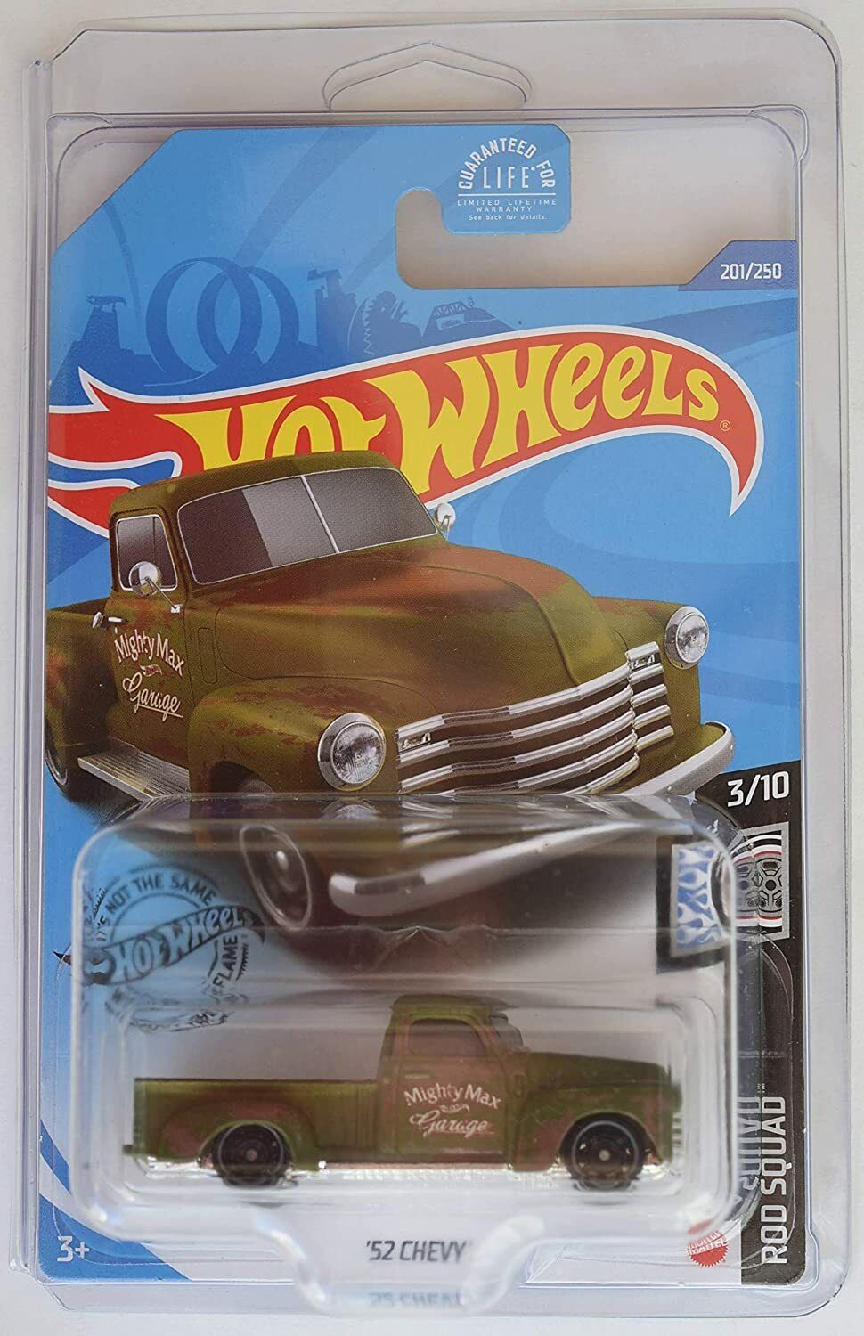 DieCast Hotwheels '52 Chevy [Green], Rod Squad 3/10 [Ship in Protector case]