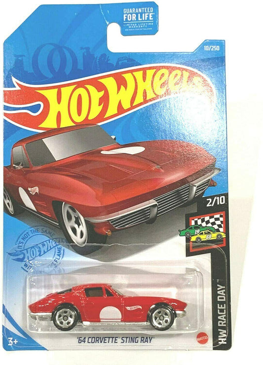 DieCast Hotwheels '64 Corvette Sting Ray (red) 10/250, HW Race Day 2/10