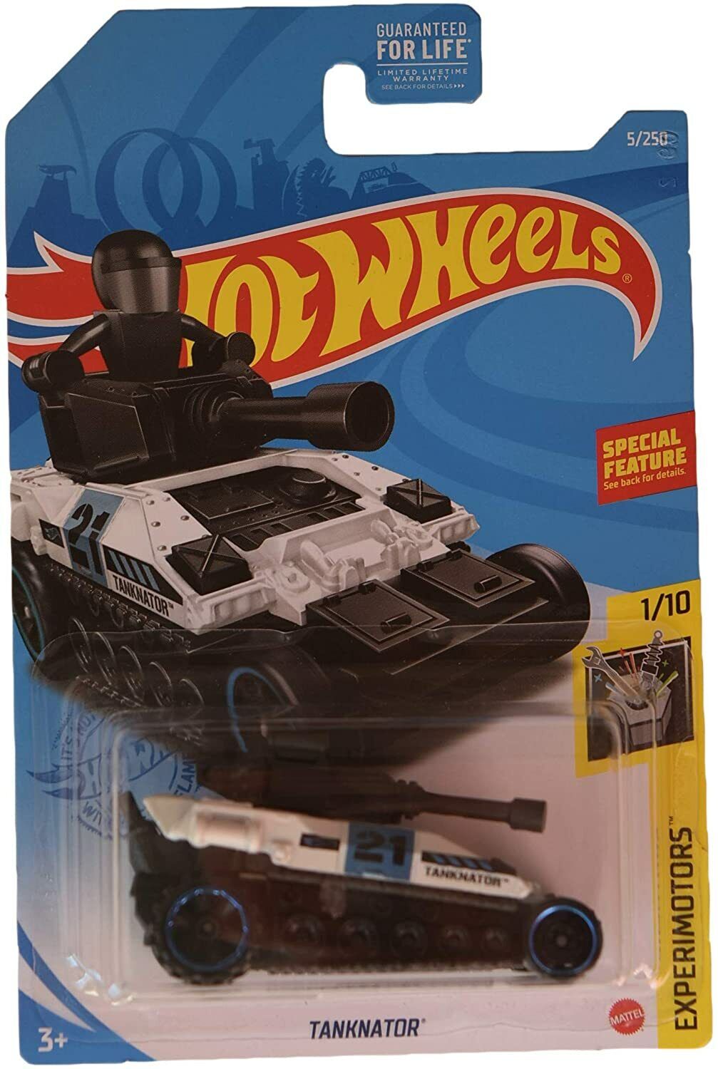 DieCast Hotwheels [Tanknator] 5/250 White/Black, Experimotors 1/10
