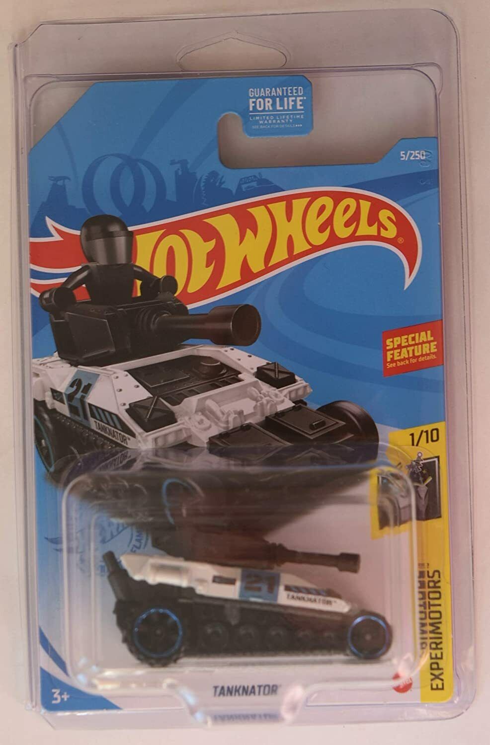 DieCast Hotwheels [Tanknator] 5/250 White/Black, Experimotors 1/10