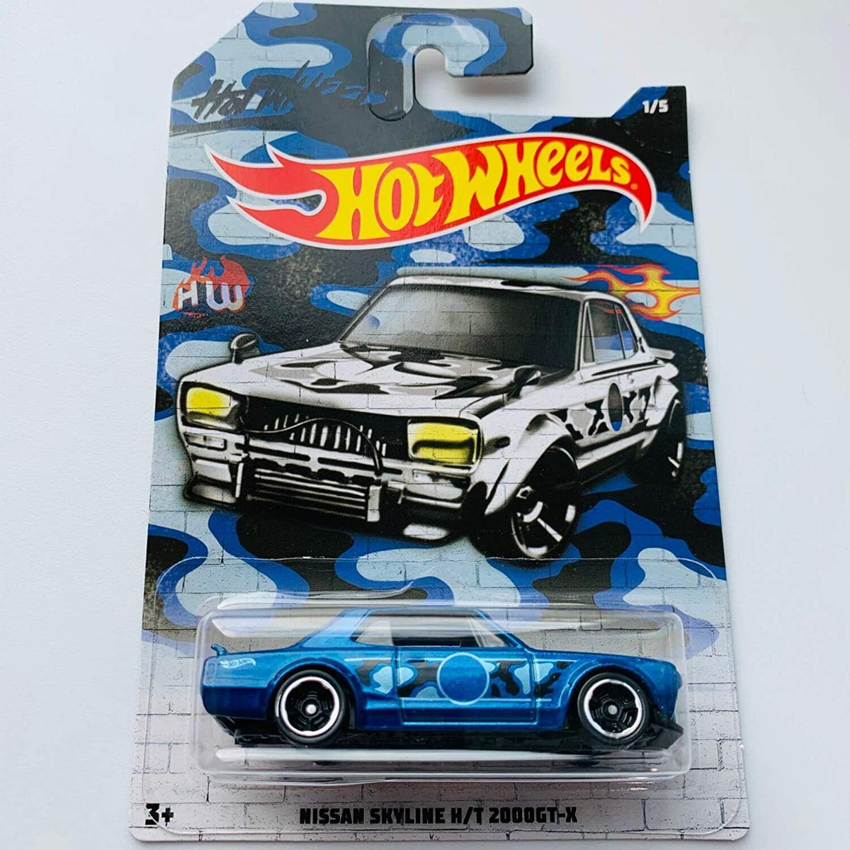 Hot Wheels 2020 Camouflage Series 1/5 Blue Nissan Skyline H/T 2000GT-X