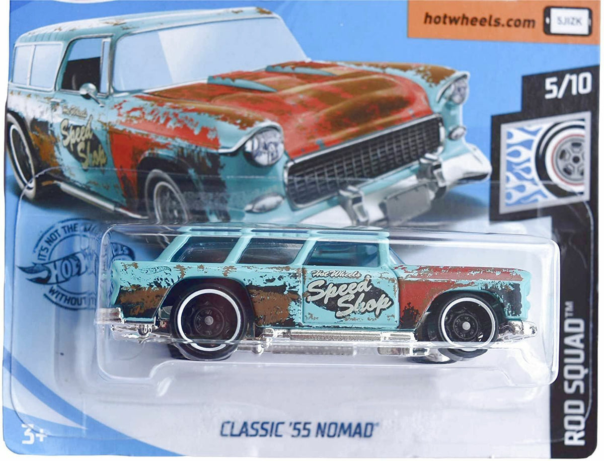 Hot Wheels Classic '55 Nomad 5/10, Blue [Short Card]