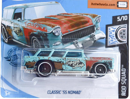 Hot Wheels Classic '55 Nomad 5/10, Blue [Short Card]