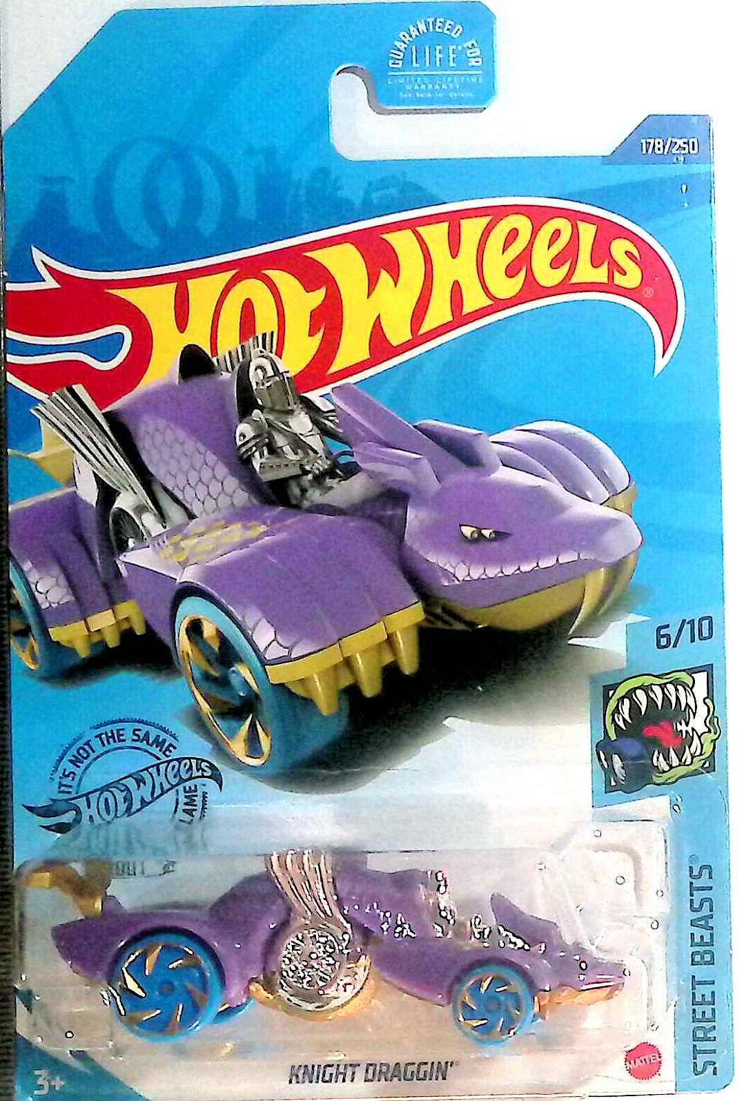 Hot Wheels NIP - Knight Draggin' (Purple)178/250 - Street Beasts 6/10