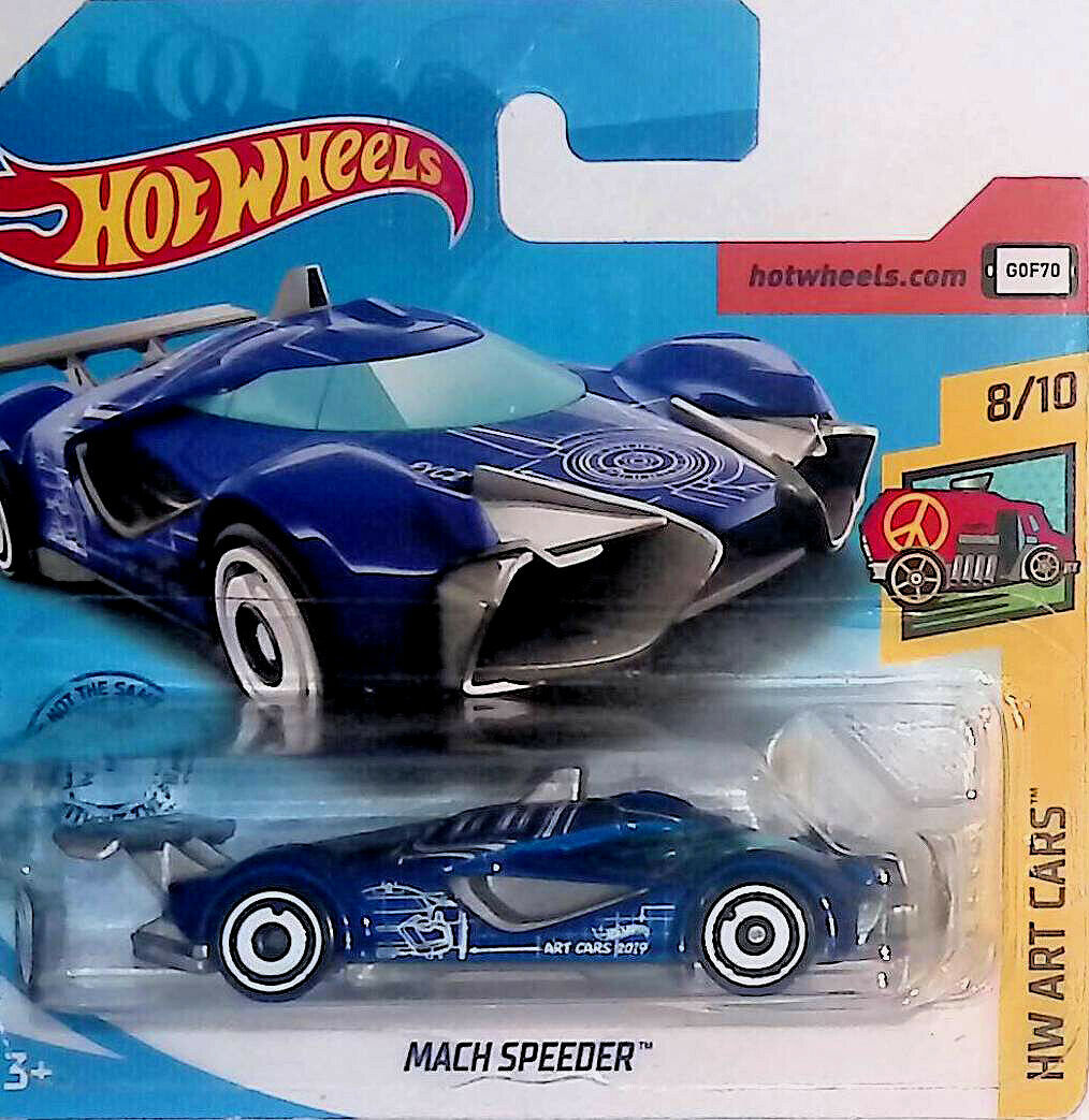 Hot Wheels 2019 HW Art Cars Blue Mach Speeder #8/10 (Short Card) New!