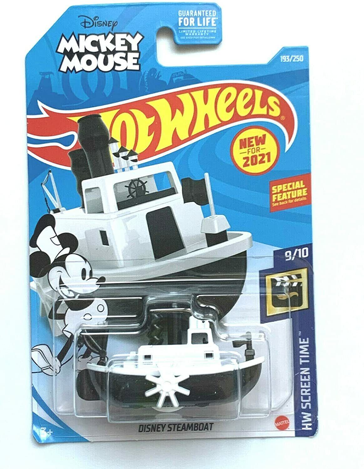 Hotwheels Disneys Mickey Mouse Steamboat, HW Screen Time Black and White 193/250