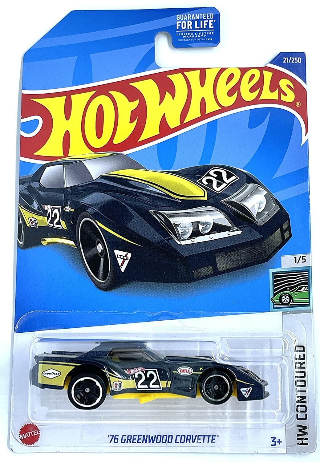 Hot Wheels 2022 - '76 Greenwood Corvette - 21/250 [Black] - HW Contoured 1/5