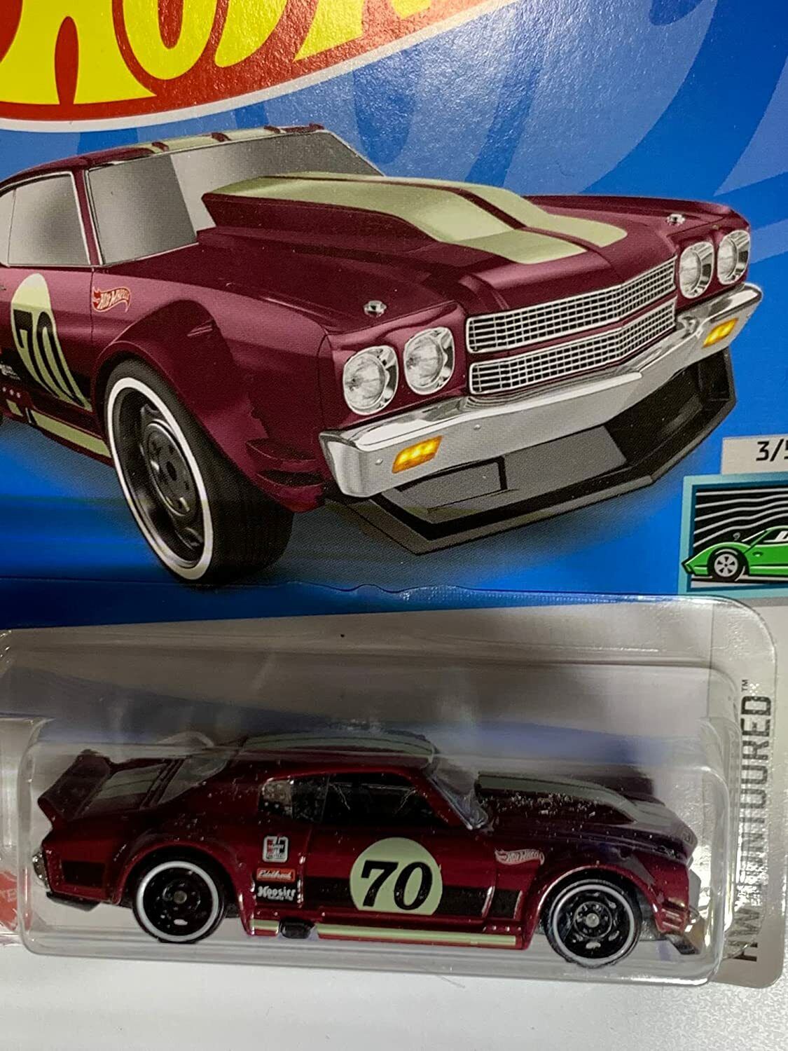 DieCast Hot Wheels '70 Chevy Chevelle, HW Contoured 3/5 [Maroon] 46/250
