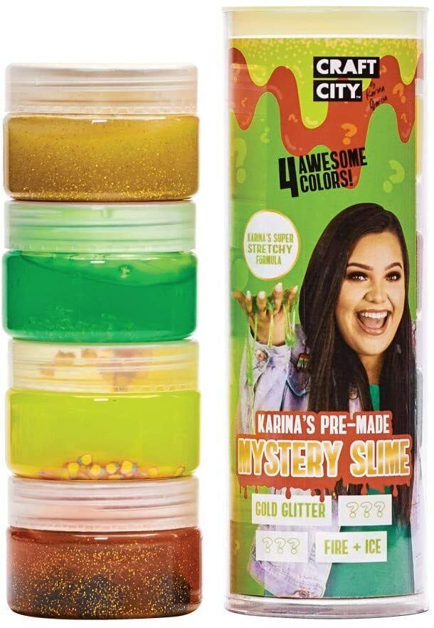 Craft City Karina Garcia Mystery Slime | Green | 4 Pack | Pre Made Slime