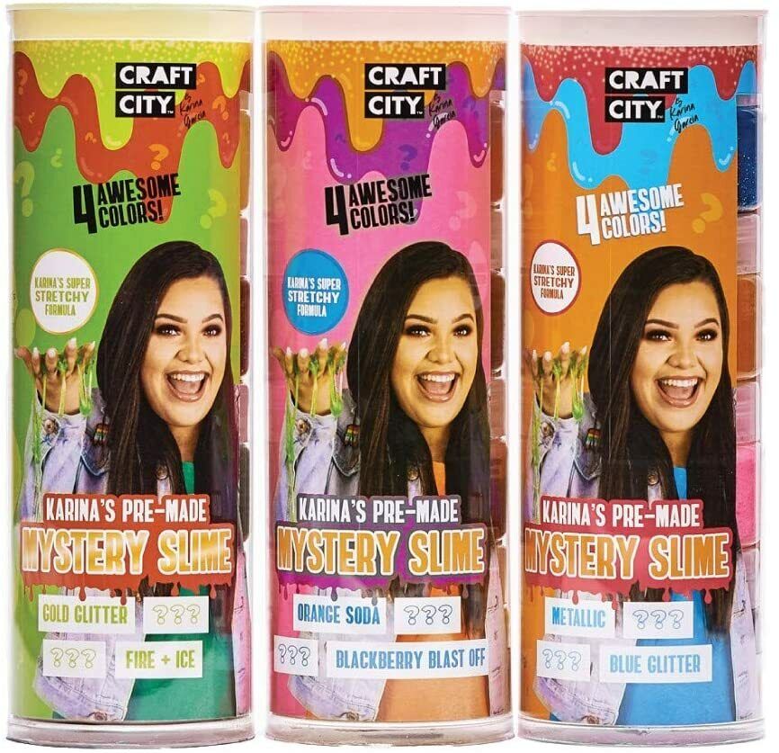 Craft City Karina Garcia Mystery Slime | Green | 4 Pack | Pre Made Slime
