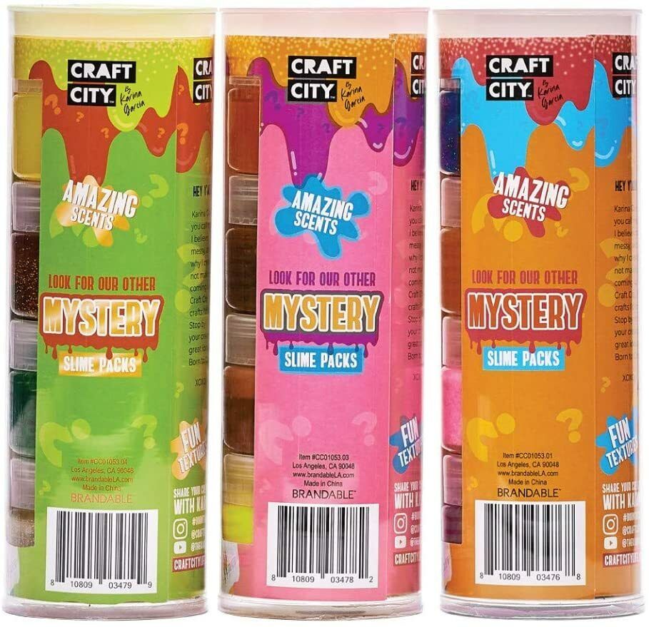 Craft City Karina Garcia Mystery Slime | Green | 4 Pack | Pre Made Slime