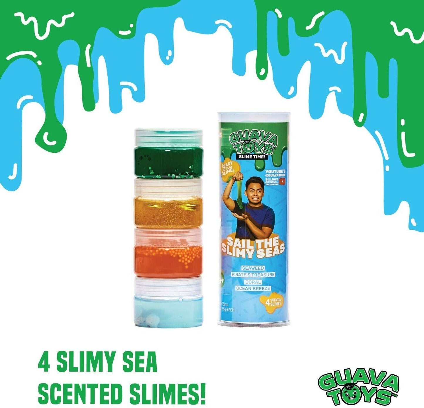 Craft City Guava Toys Pre Made Slimy Seas Scented Slime | 4 Pack | Pre Made Slim