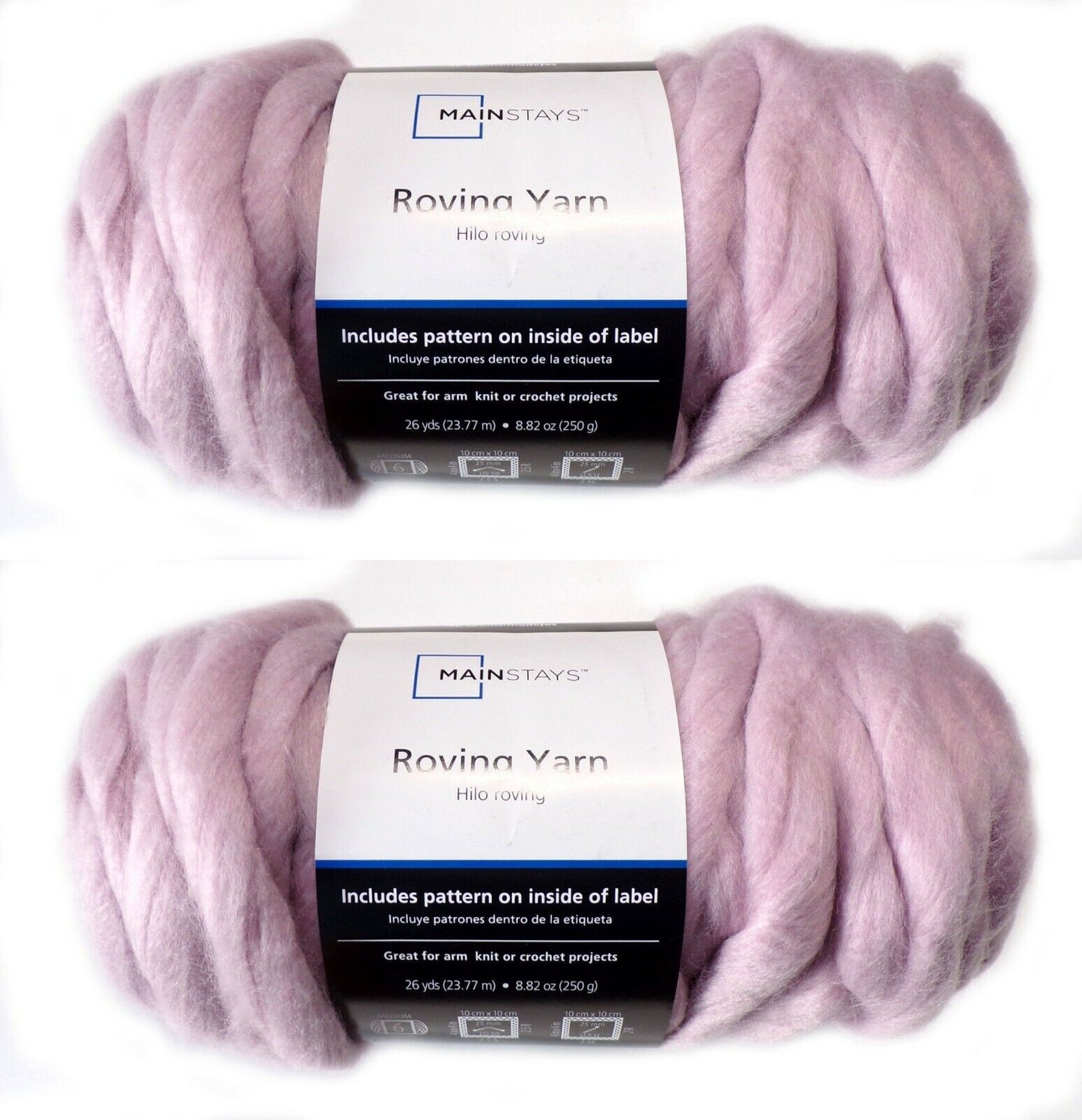 Mainstays 26 yd. Roving Yarn Pack of 2, Super Chunky, color Pink, arm knit