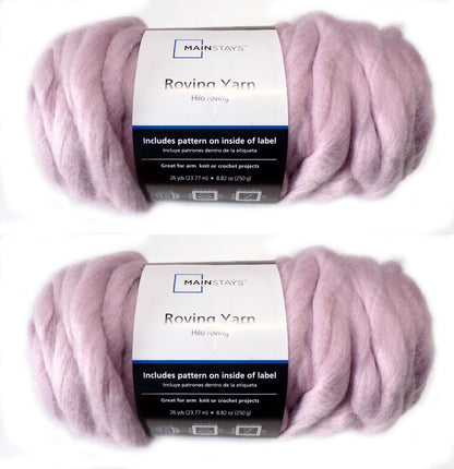 Mainstays 26 yd. Roving Yarn Pack of 2, Super Chunky, color Pink, arm knit
