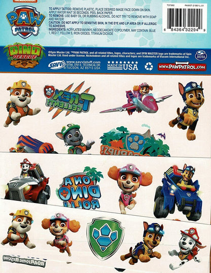 Classic Tattoos - 25 Tattoos Paw Patrol - Dino Rescue