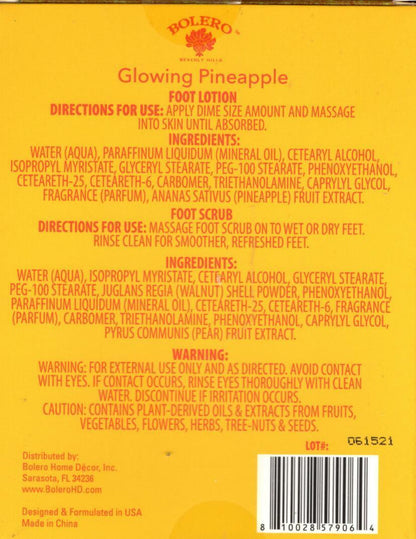 Heel to Toe 2 Step Foot Care Glowing + Pineapple 2 Pack Set Moisturize 2 x 1fl
