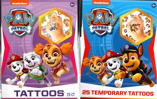 Nickelodeon - Paw Patrol - 25 Temporary Tattoos (Set of 2 Pack)