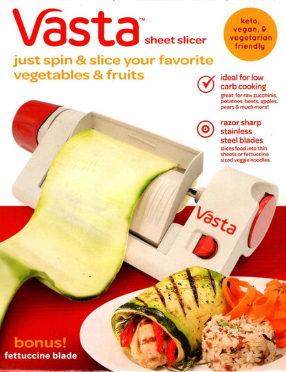 VASTA Vegatable & Fruit Sheet Slicer KETO VEGAN VEGETARIAN Spin and Slice *NEW*