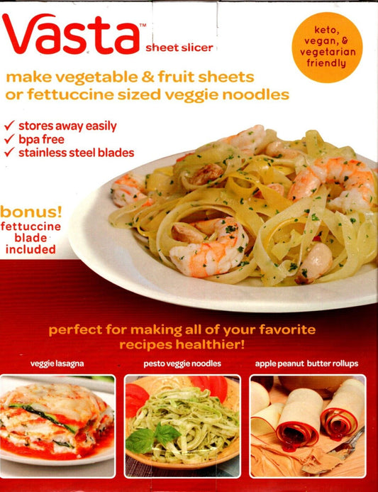 VASTA Vegatable & Fruit Sheet Slicer KETO VEGAN VEGETARIAN Spin and Slice *NEW*