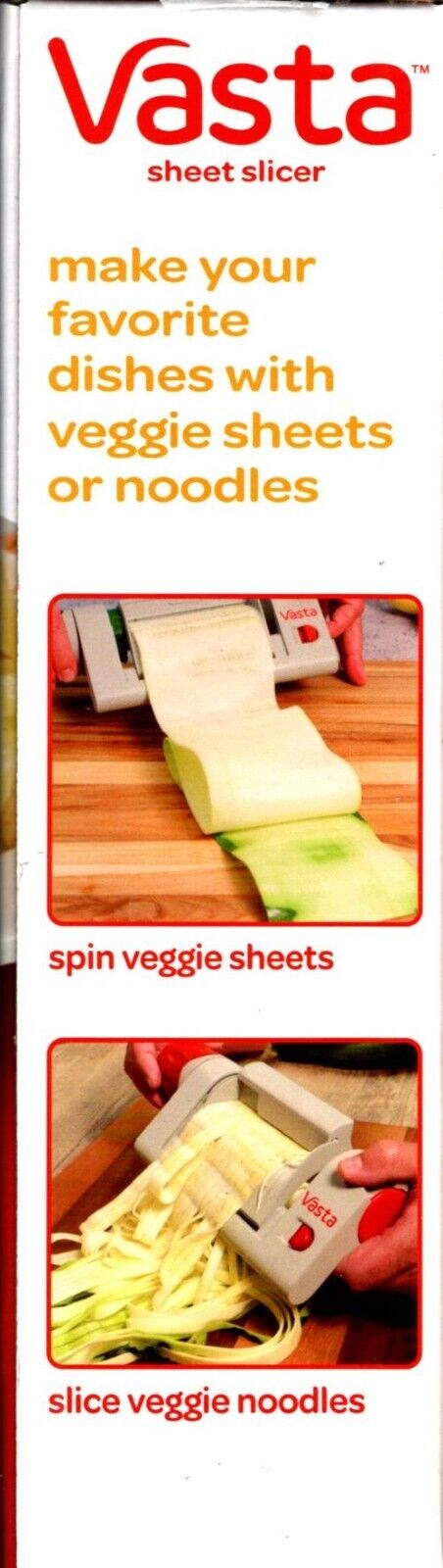 VASTA Vegatable & Fruit Sheet Slicer KETO VEGAN VEGETARIAN Spin and Slice *NEW*