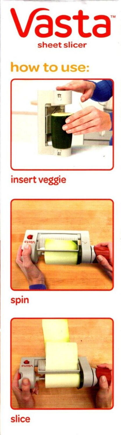 VASTA Vegatable & Fruit Sheet Slicer KETO VEGAN VEGETARIAN Spin and Slice *NEW*