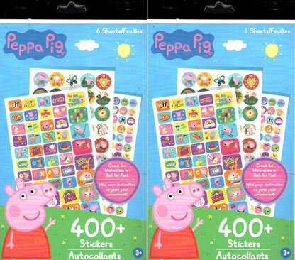 400+ Fun Stickers - Peppa Pig 6 Sheets (Set of 2 Pack)
