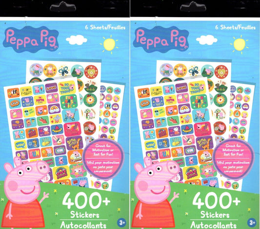 400+ Fun Stickers - Peppa Pig 6 Sheets (Set of 2 Pack)
