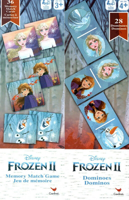 Disney Frozen II - Dominois Domino & Memory Match Game Puzzle 2 Item SET