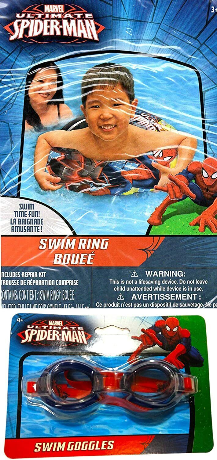 Marvel Ultimate Spider-Man - 17.5" Swim Ring - Swim Goggles (2 Pack)