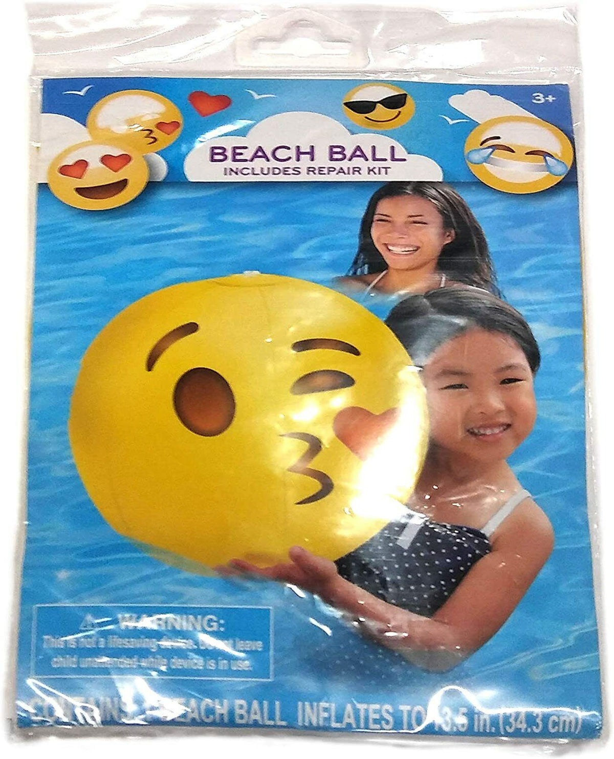 Swim Goggles & Beach Ball - Includes Repair Kit - Swim Time Fun! - (2 Pack)